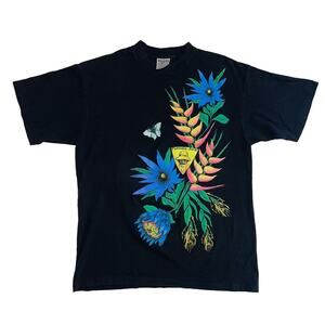 Vintage Panama Jack Floral Butterfly Graphic Print T-shirt